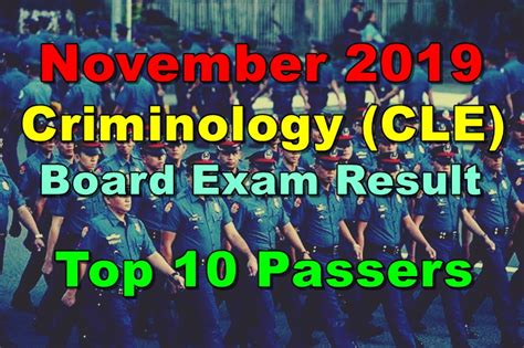 november 2019 criminology board exam result|TOP 10 PASSERS: November 2019 Criminology board exam CLE results.